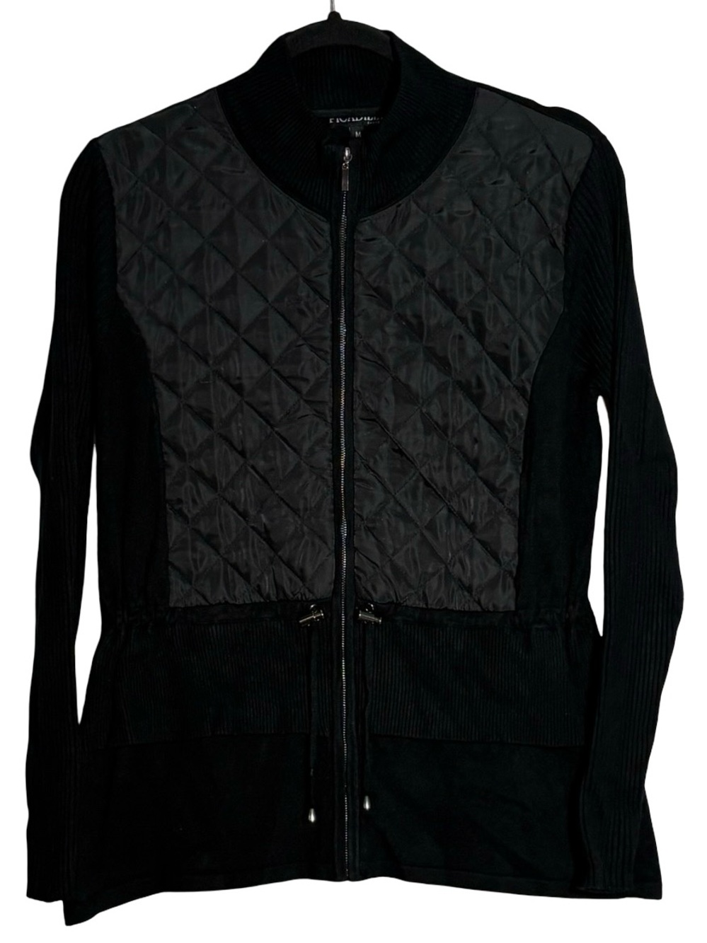 Picadilly Fashion Black Quilted-Front Bomber Jacket